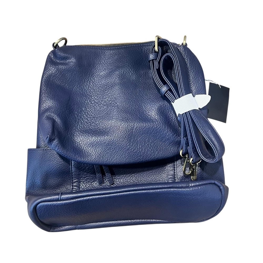 Joy Susan Kayleigh Crossbody Side-Pocket Bucket Bag Navy NEW - Picture 4 of 9